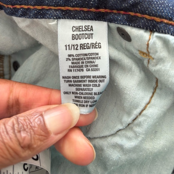 Y2K Aeropostale Jeans Chelsea Bootcut Low Rise Dark Wash Distressed Women 11/12 - Picture 9 of 9